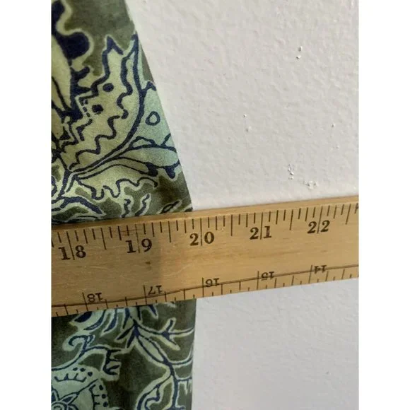 Peruvian Connection Floral Sheath Midi Dress Size 12 Womens Green Pima Cotton - Picture 10 of 12